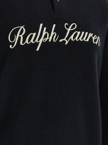 Polo Ralph Lauren Black Wool Polo Shirt