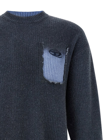 Diesel Blue Wool Cardigan