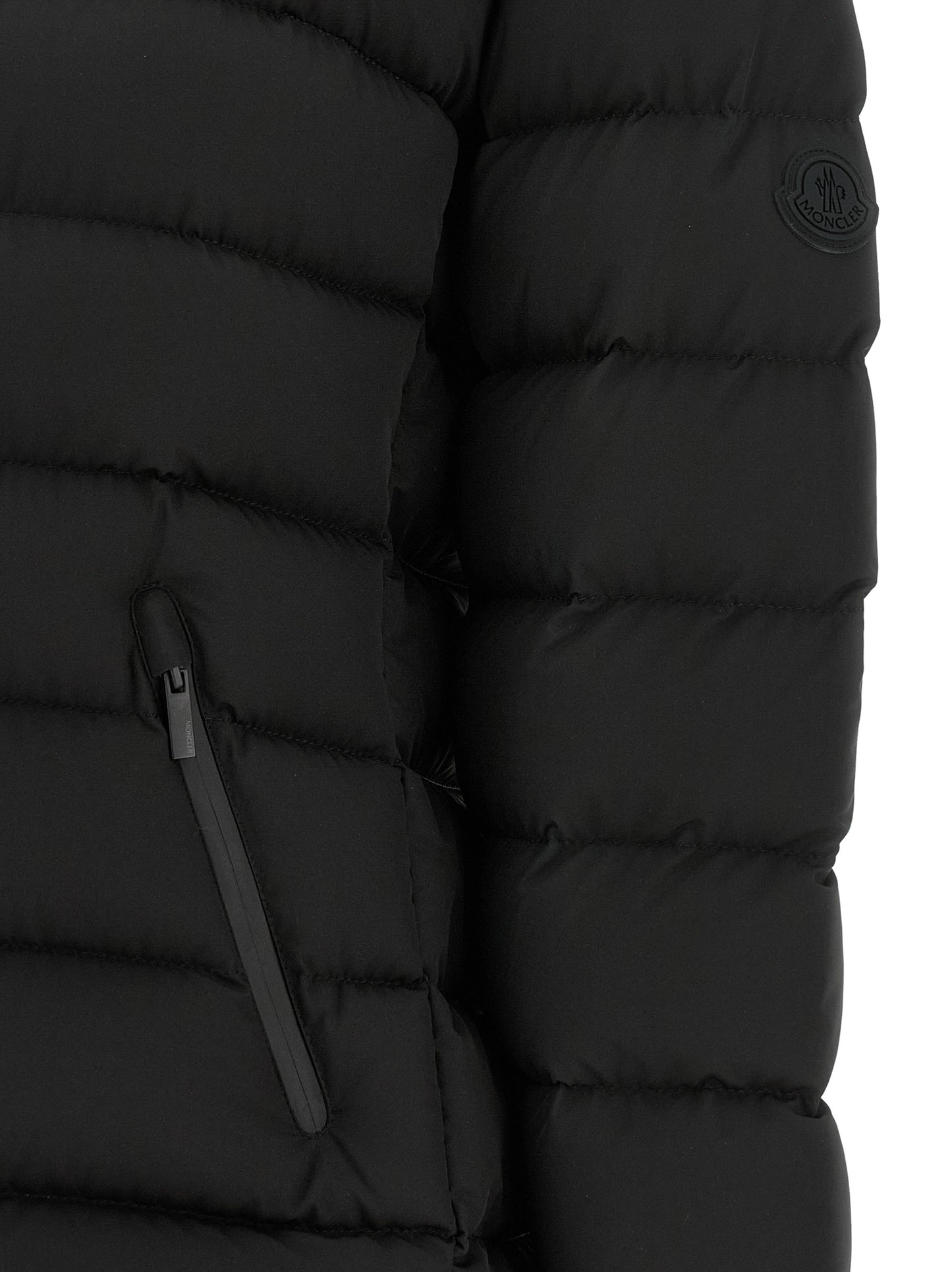 Moncler Black Polyester Full-Length Jacket