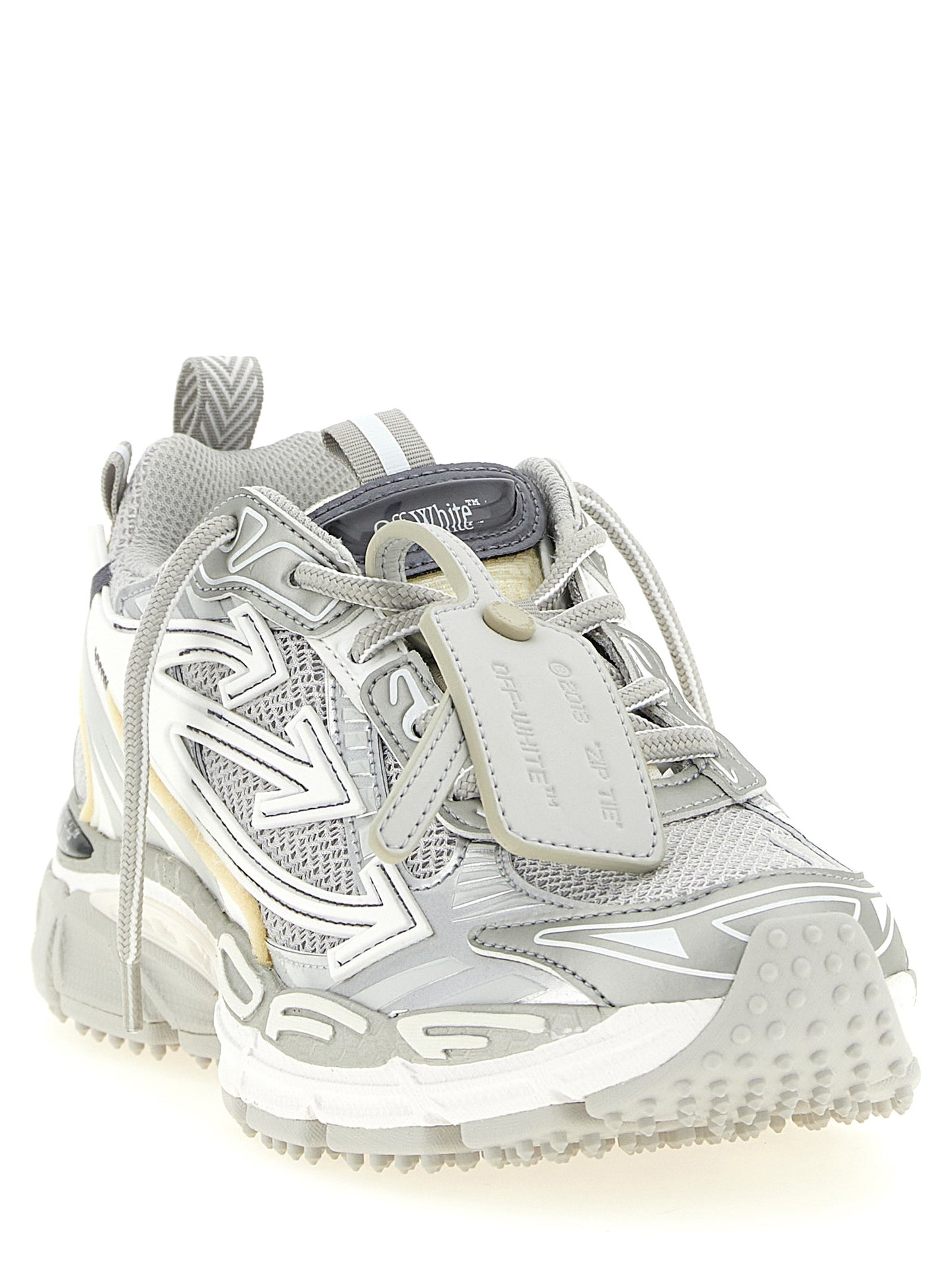 Off-White Gray Polyethylene Athletic Sneakers