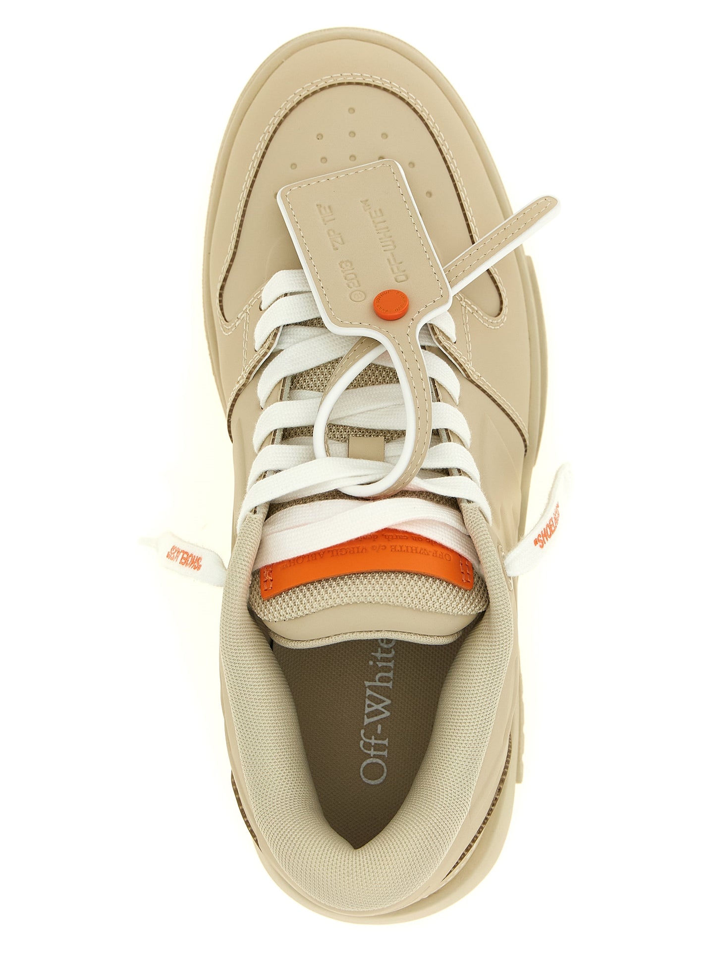 Off-White Beige Plastic Athletic Sneakers