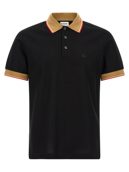 Burberry Black Cotton Polo Shirt