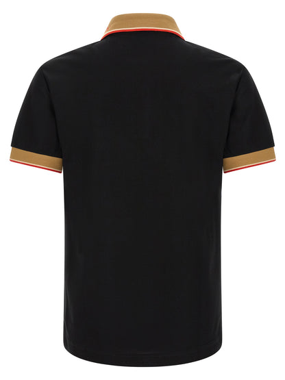 Burberry Black Cotton Polo Shirt