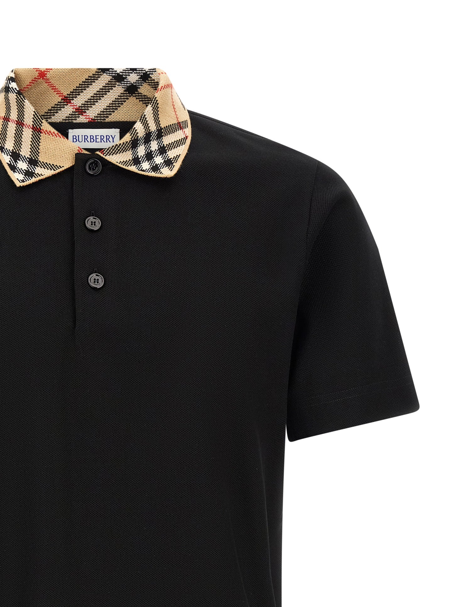 Burberry Black Cotton Polo Shirt