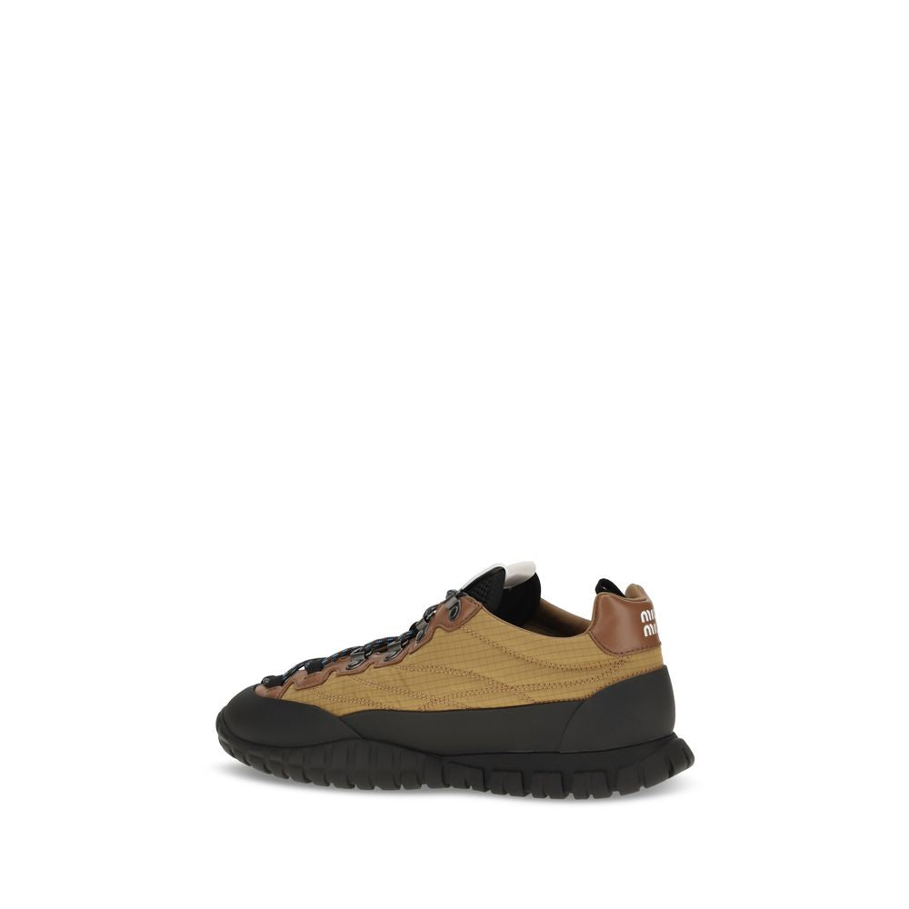 Miu Miu Beige Polyamide Athletic Sneakers