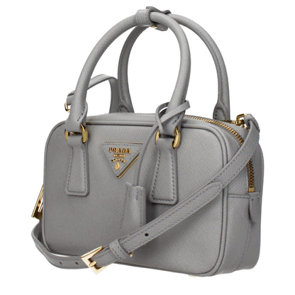 Prada Gray Leather Handbag