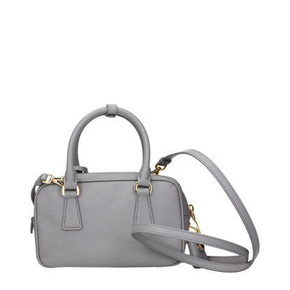 Prada Gray Leather Handbag