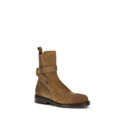 Burberry Brown Calf Leather Bos Taurus Lace-Up Boots