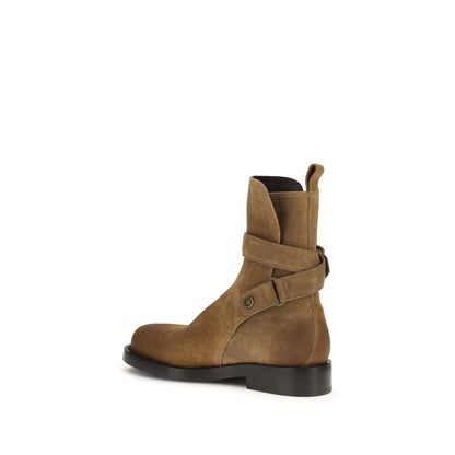 Burberry Brown Calf Leather Bos Taurus Lace-Up Boots