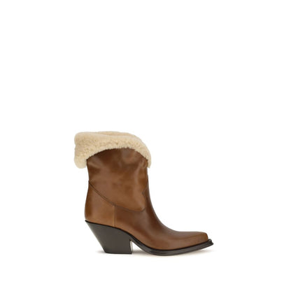 Chloé Brown Calf Leather Bos Taurus Ankle Boots