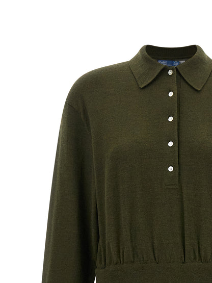 Polo Ralph Lauren Bicolor Wool Long Dress