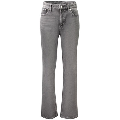 Jean Calvin Klein femme High Rise Straight en coton noir – CA-47364