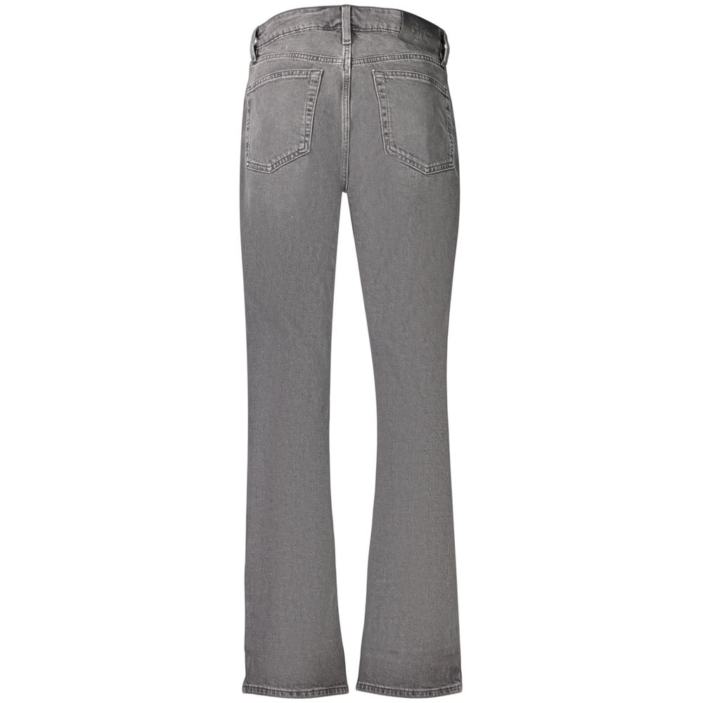 Jean Calvin Klein femme High Rise Straight en coton noir – CA-47364