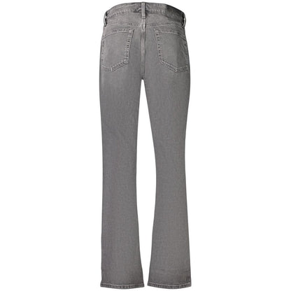 Jean Calvin Klein femme High Rise Straight en coton noir – CA-47364