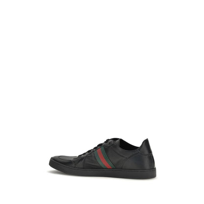 Baskets Gucci homme Stretch Coda en cuir d'agneau noir – GU-865441AAGFF1048