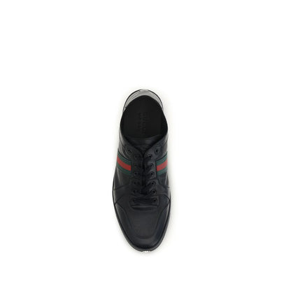 Baskets Gucci homme Stretch Coda en cuir d'agneau noir – GU-865441AAGFF1048