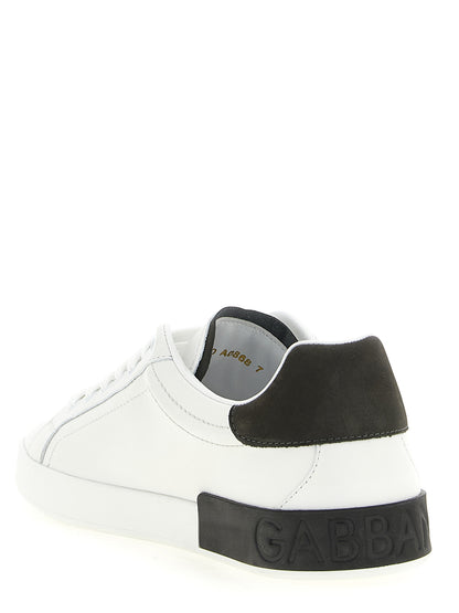 Baskets Dolce & Gabbana homme Portofino en cuir de veau blanc – DO-342652