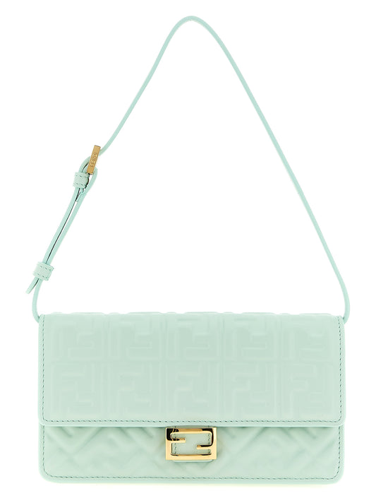 Fendi Bicolor Lamb Leather Shoulder Bag