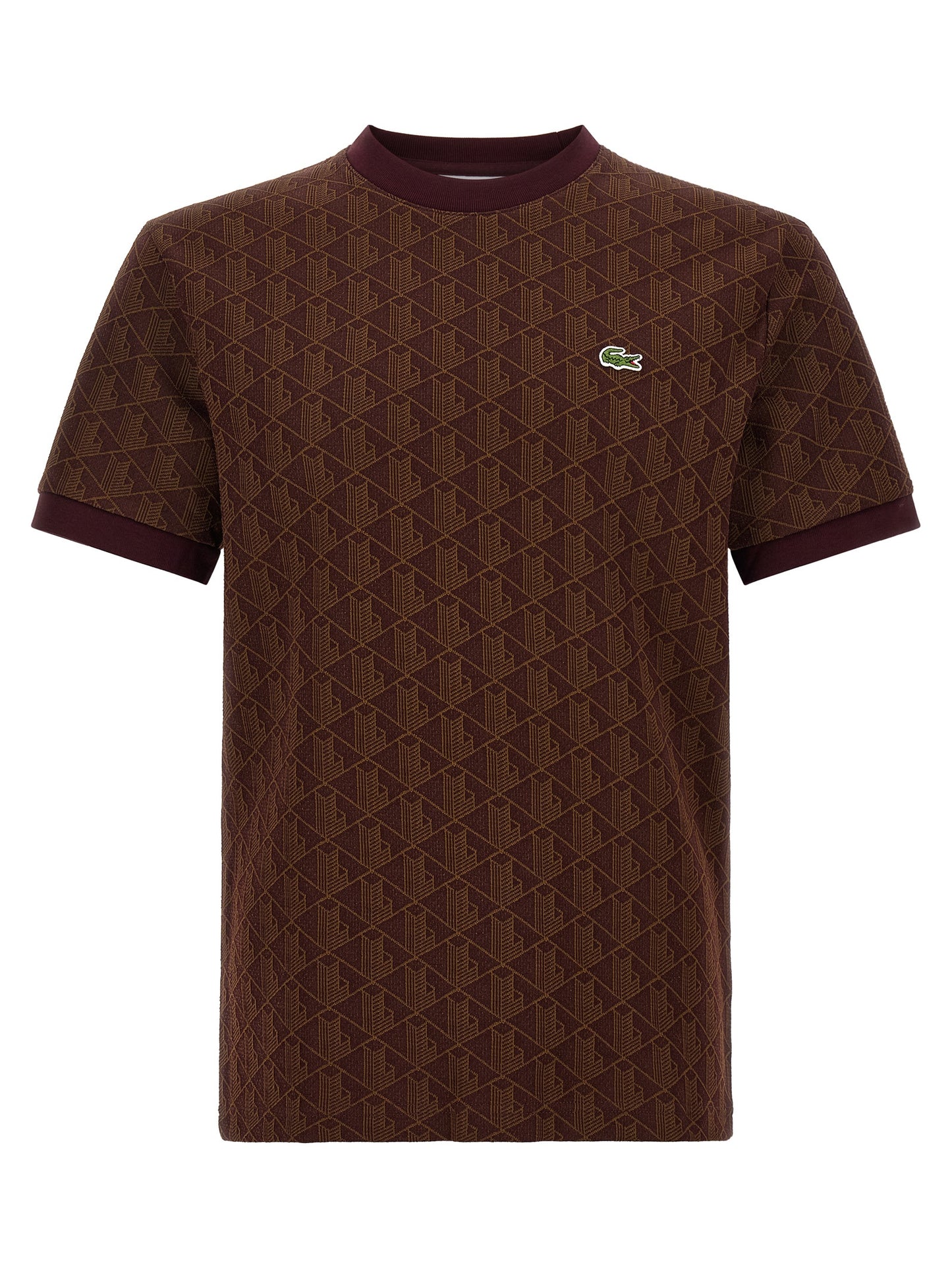 Lacoste Brown Polyester T-Shirt