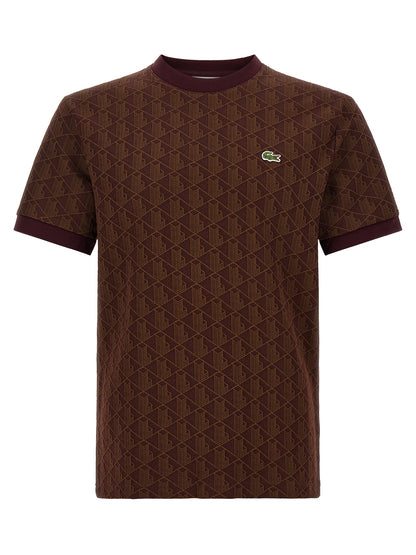 Lacoste Brown Polyester T-Shirt
