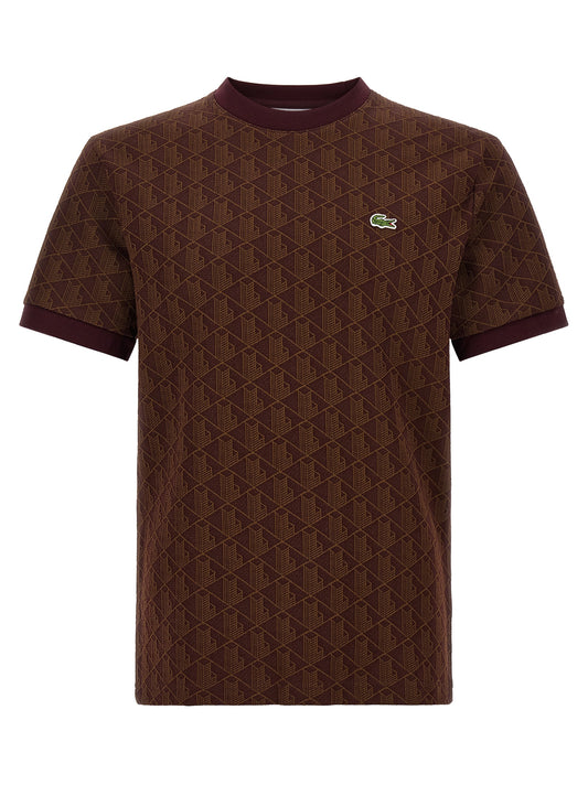 Lacoste Brown Polyester T-Shirt