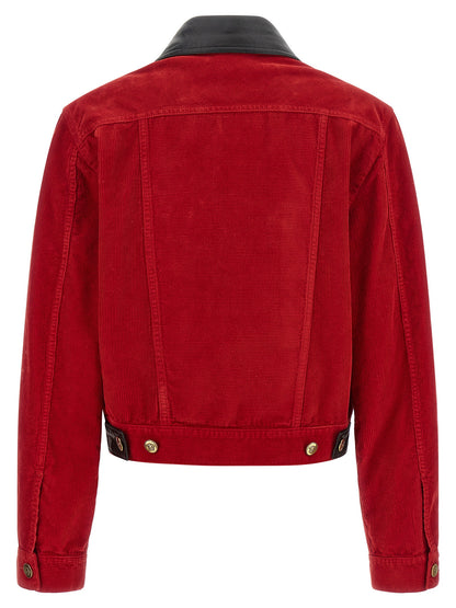 Versace Red Cotton Full-Length Jacket