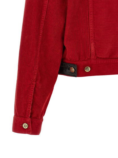 Versace Red Cotton Full-Length Jacket