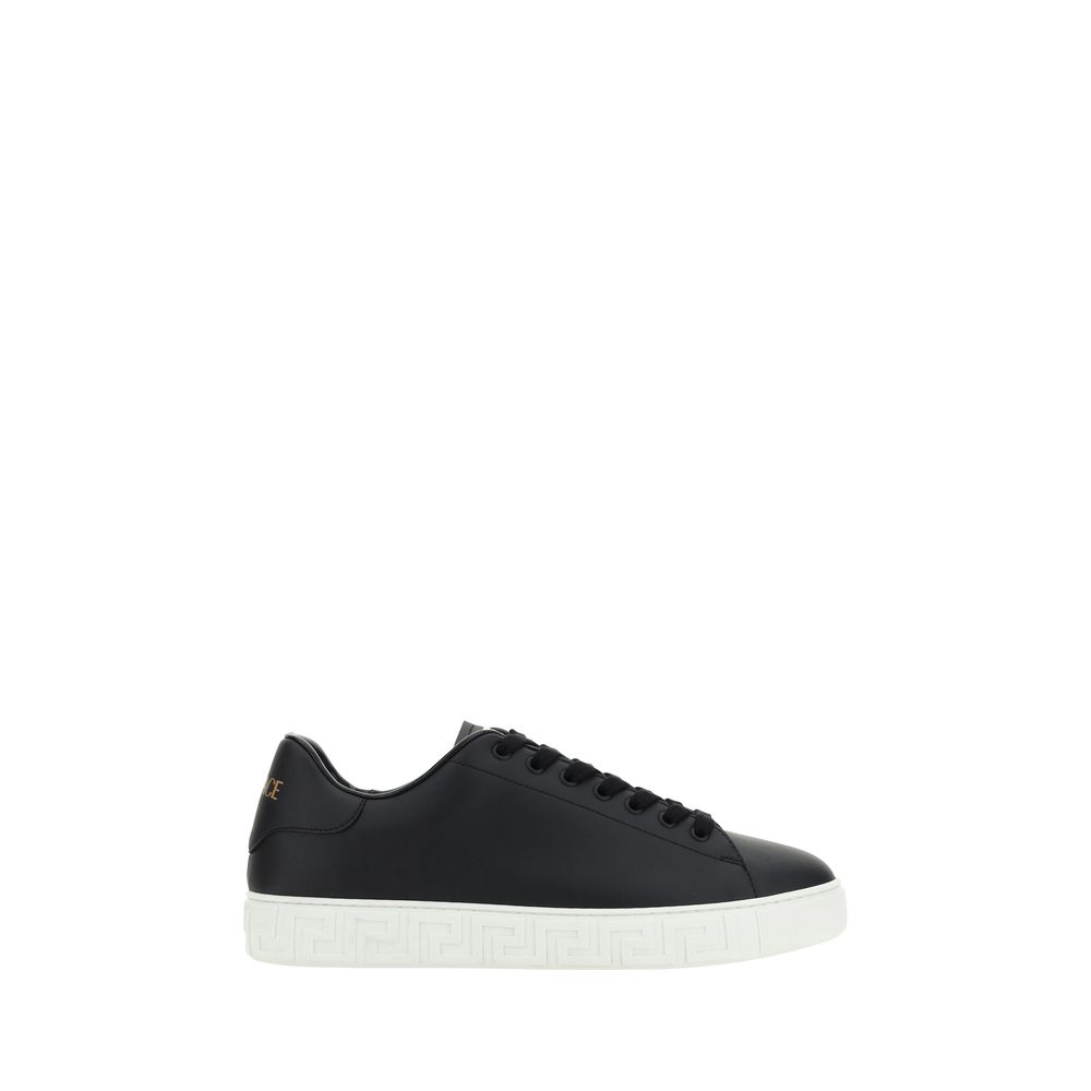 Baskets Versace homme en cuir de veau noir – VE-10144601A096081B000