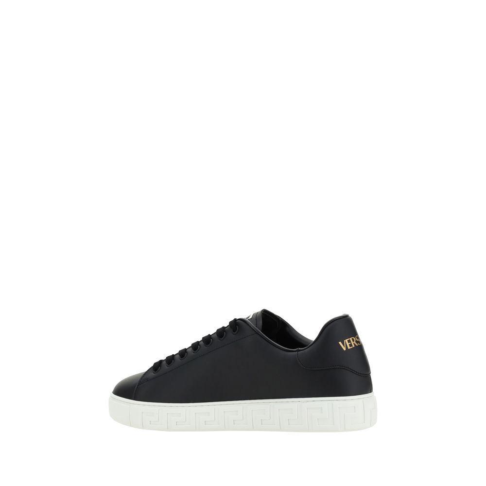 Baskets Versace homme en cuir de veau noir – VE-10144601A096081B000