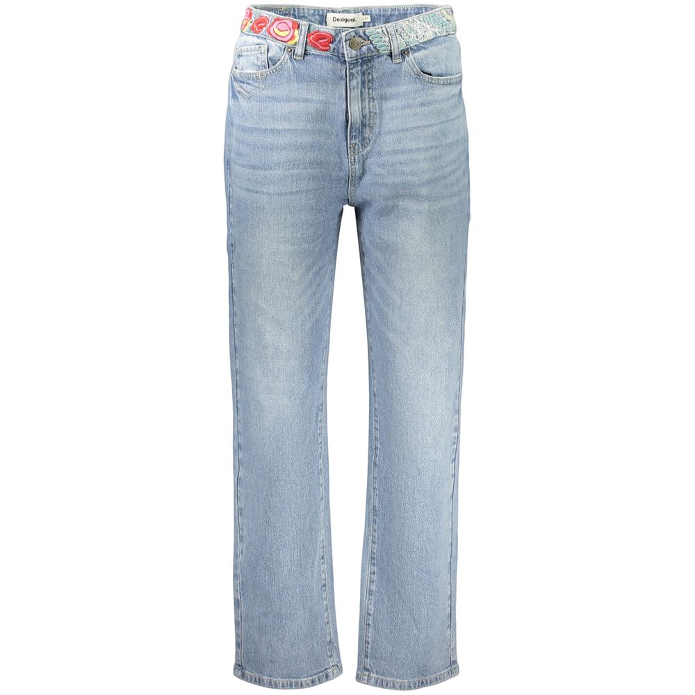 Jean Desigual femme Woodstock en coton bleu clair – DE-47446