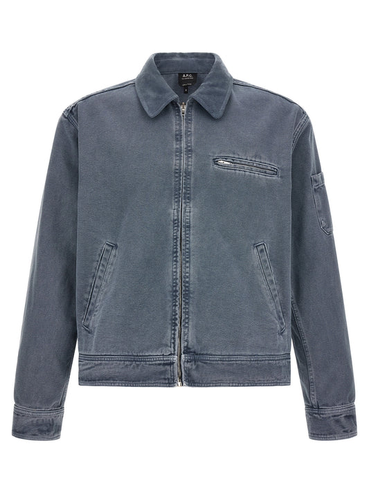 A.P.C. Gray Cotton Denim Jacket