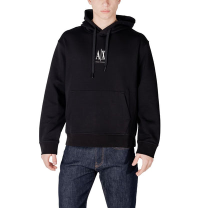 Armani Exchange Black Cotton Hoodie