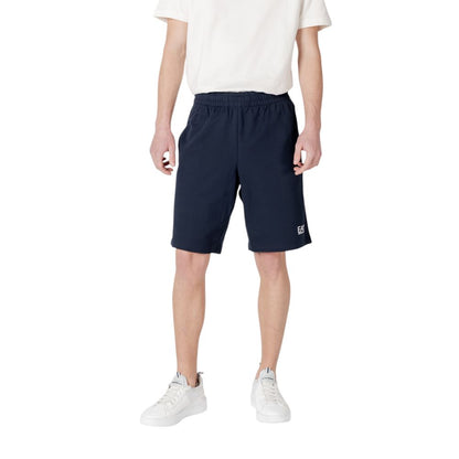 EA7 Emporio Armani Blue Cotton Bermuda Shorts