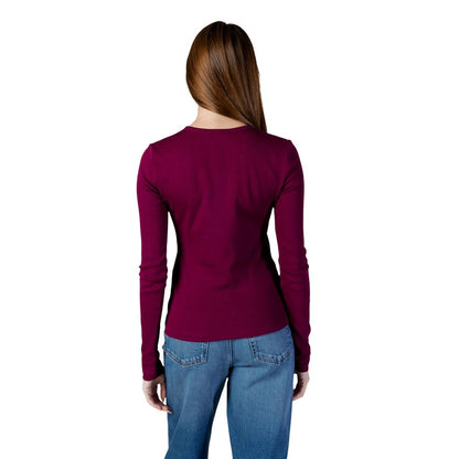 Calvin Klein Jeans Bordeaux Cotton Long Sleeve T-Shirt