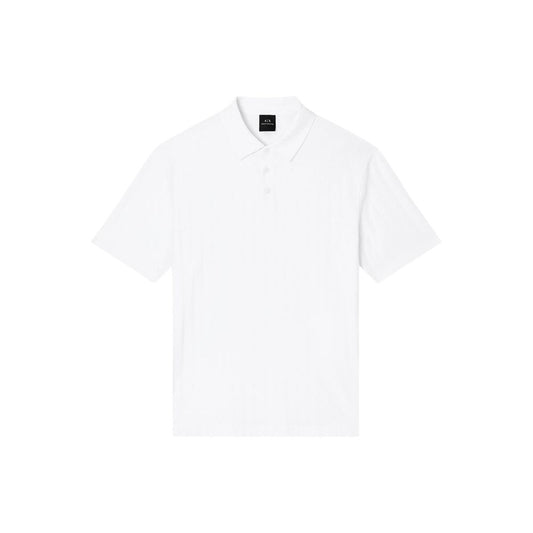 Armani Exchange White Cotton Polo Shirt