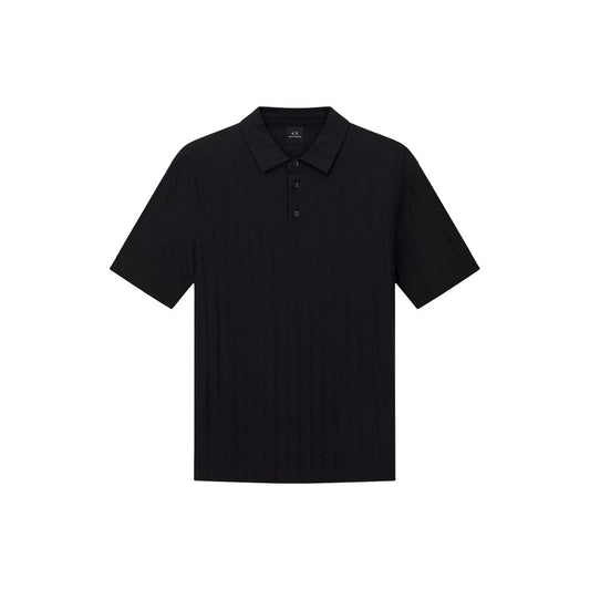 Armani Exchange Black Cotton Polo Shirt