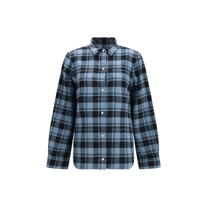 Off-White Blue Cotton Full-Length Jacket