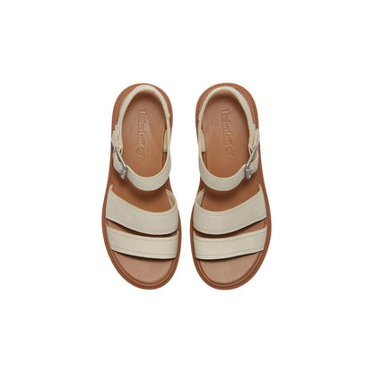Timberland Beige Leather Platform Sandals