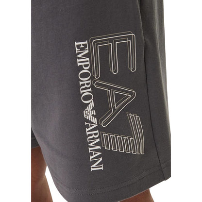 EA7 Emporio Armani Gray Cotton Bermuda Shorts