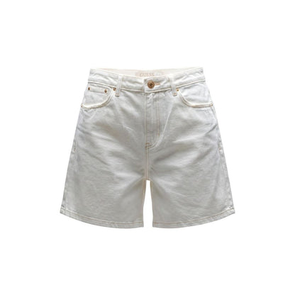 Guess Cream Cotton Short And Mini Shorts