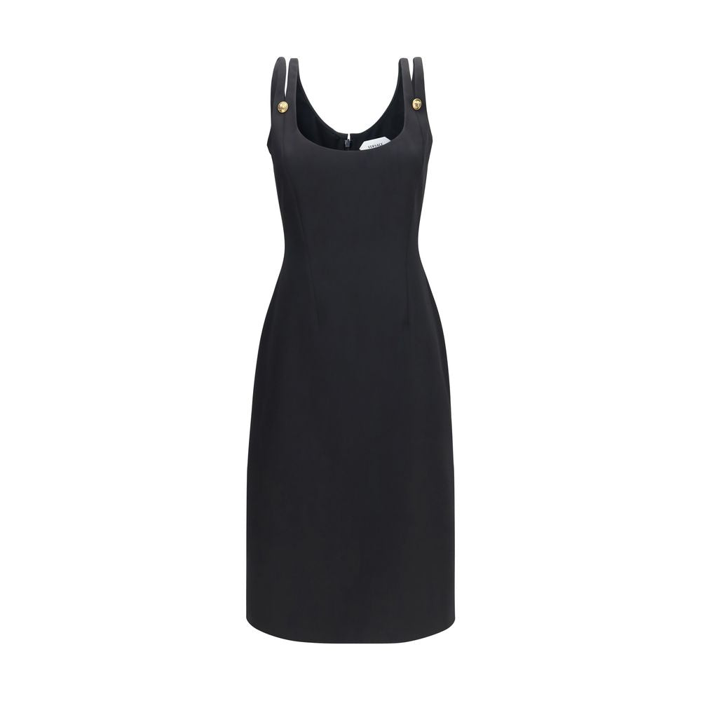 Versace Black Wool Oves Aries Casual Dress