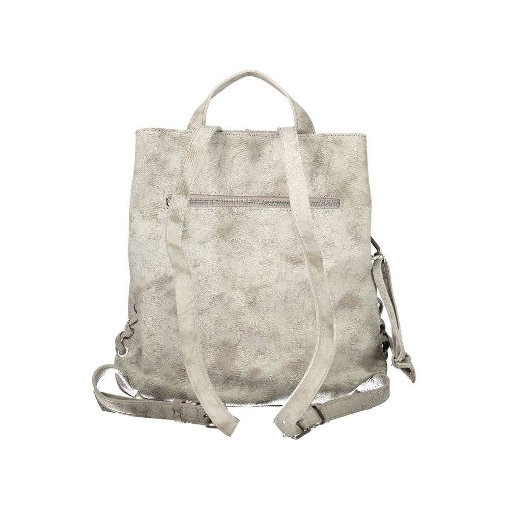 Sac à dos Desigual femme Nickel Sumy Mini Straight en polyuréthane gris – DE-47486