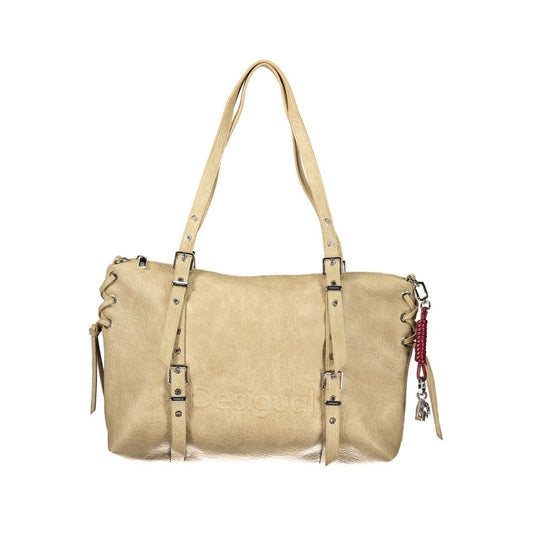 Sac à main Desigual femme Lanuza Half Logo en polyuréthane beige – DE-47488