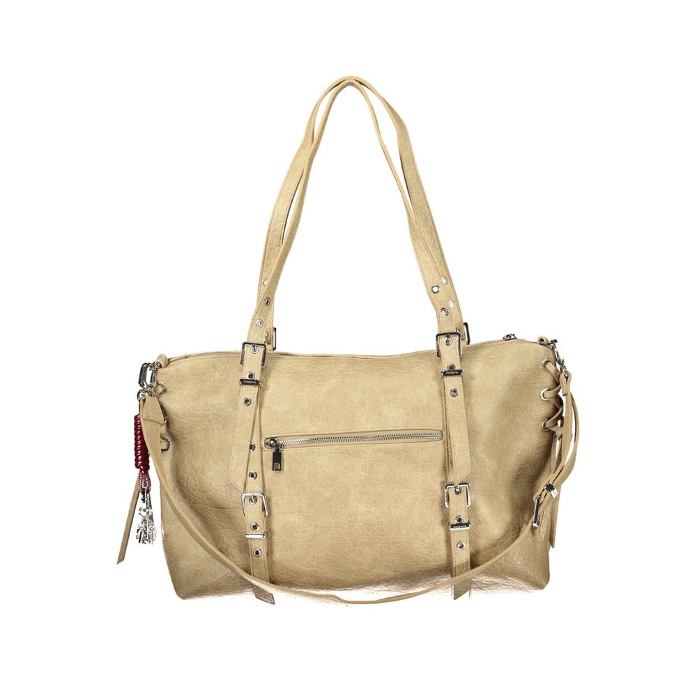Sac à main Desigual femme Lanuza Half Logo en polyuréthane beige – DE-47488