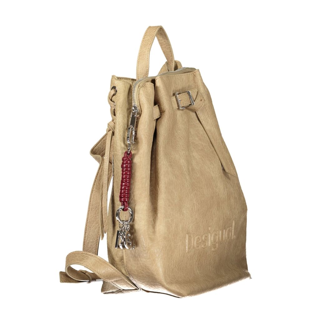 Sac à dos Desigual femme Half Logo Luena en polyuréthane beige – DE-47513
