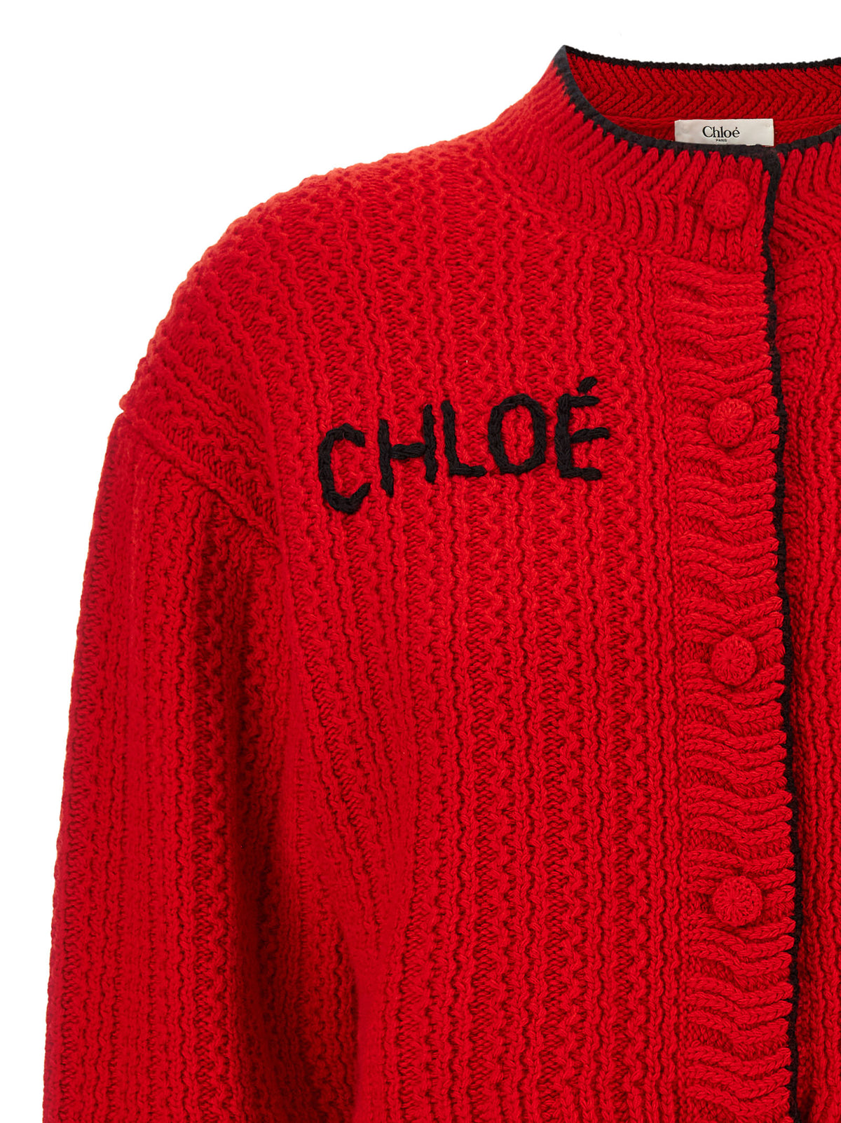 Chloé Red Wool Cardigan