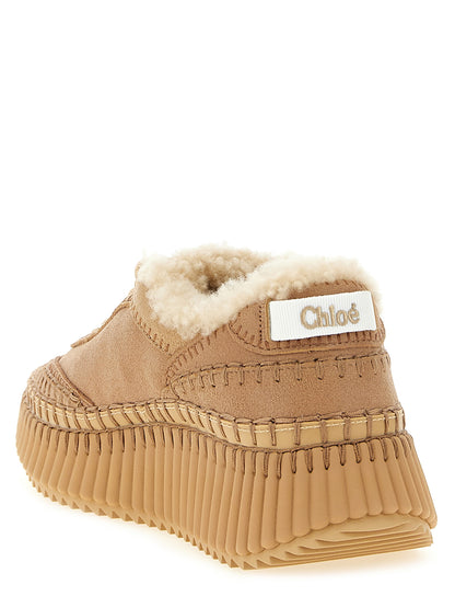 Baskets Chloé femme Nama en cuir beige – CH-343151