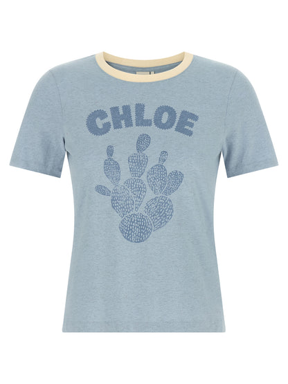 Chloé Blue Cotton T-Shirt