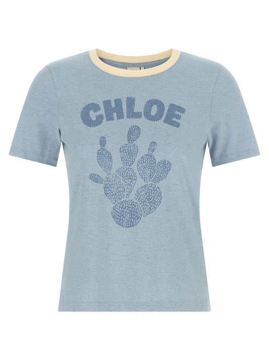 Chloé Blue Cotton T-Shirt