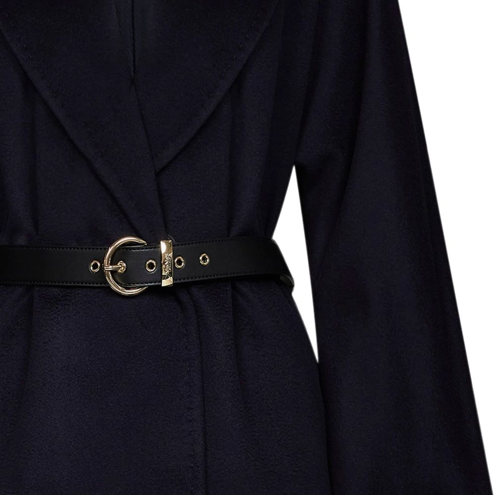Max Mara Blue Virgin Wool Full-Length Jacket